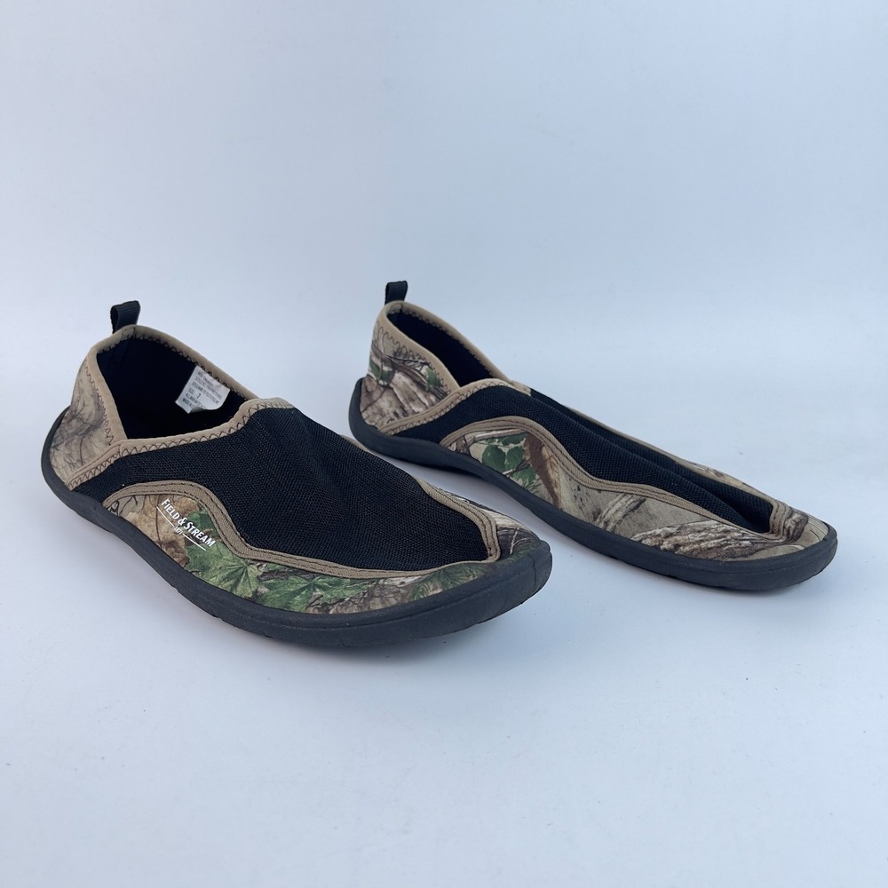 Field & Stream Water Shoes Youth Size 7 Brown‎ Realtree Print Synthetic Slip On